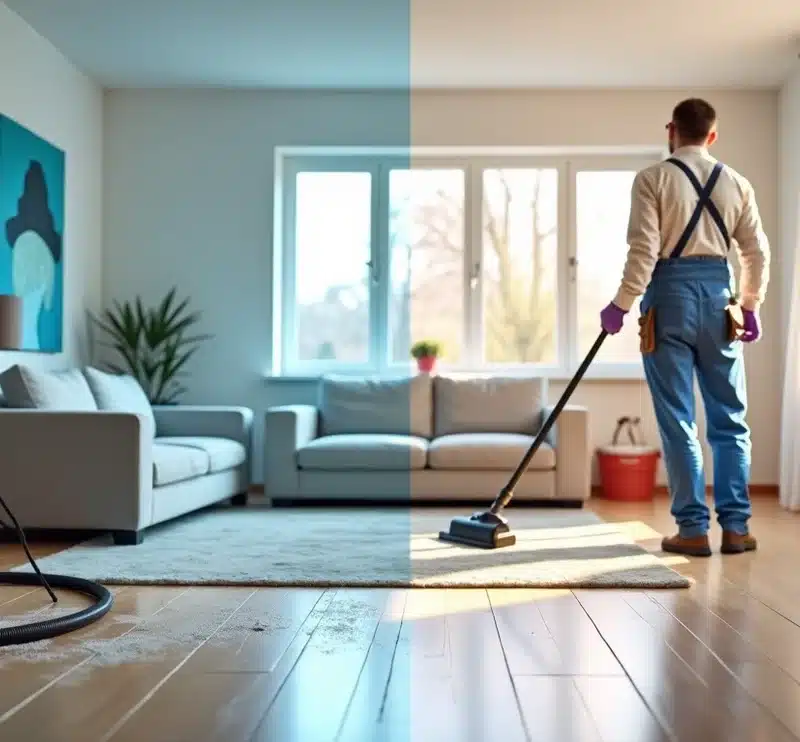 schoonmaak na verbouwing